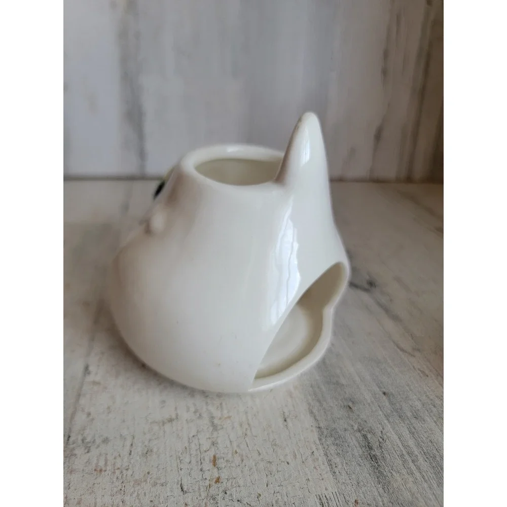 Ceramic Halloween crazy ghost tea light candle holder eyes unique home decor